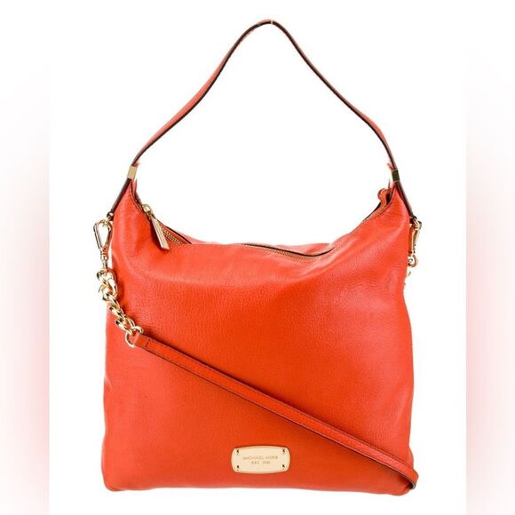 Michael Kors Red Leather Shoulder Bag Crossbody Bag - Picture 1 of 15